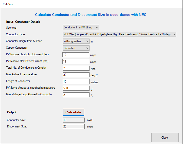 solar pv calculation